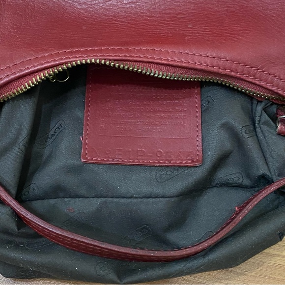 Vintage Y2K COACH 9844 Legacy West Demi Burgundy Red Leather Hobo Mini Bag - Picture 12 of 16